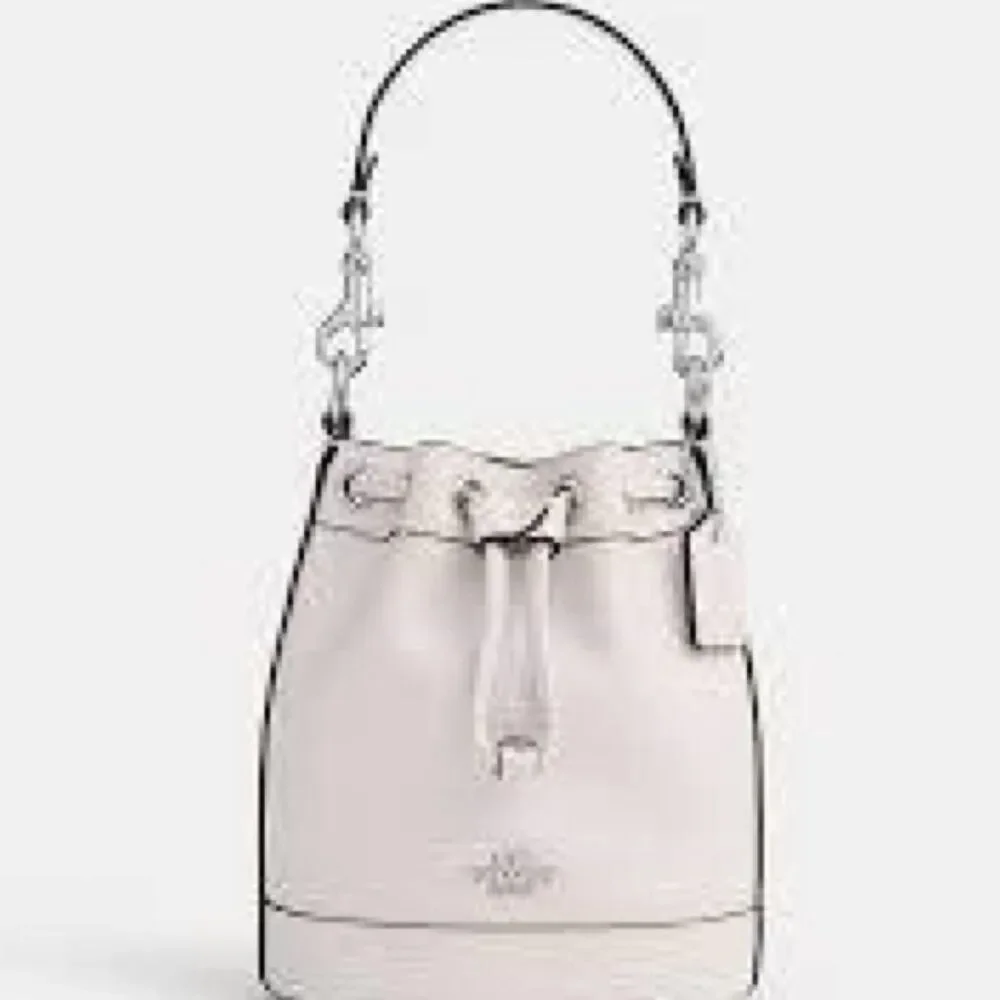 Coach Women's White and Cream Leather Mini Bucket Bag and Coin Purse